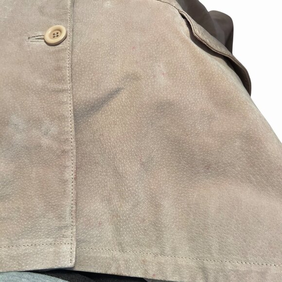 JESSICA HOLBROOK BEIGE SUEDE LEATHER JACKET W/ POCKETS - 3X - Picture 5 of 6